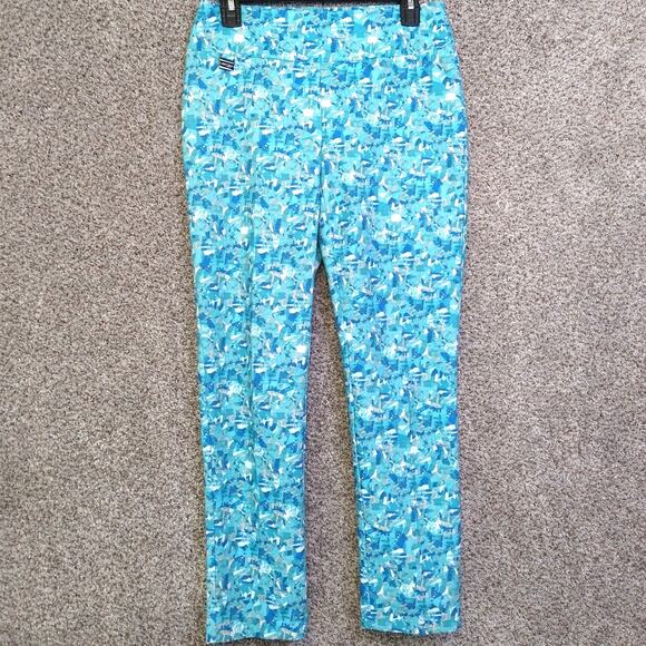 Lisette L Montreal Blue Abstract Pull On Pants size 6 - Picture 1 of 10